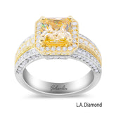 14K Two-Tone Gold Citrine & Diamond Triple Shank Ring